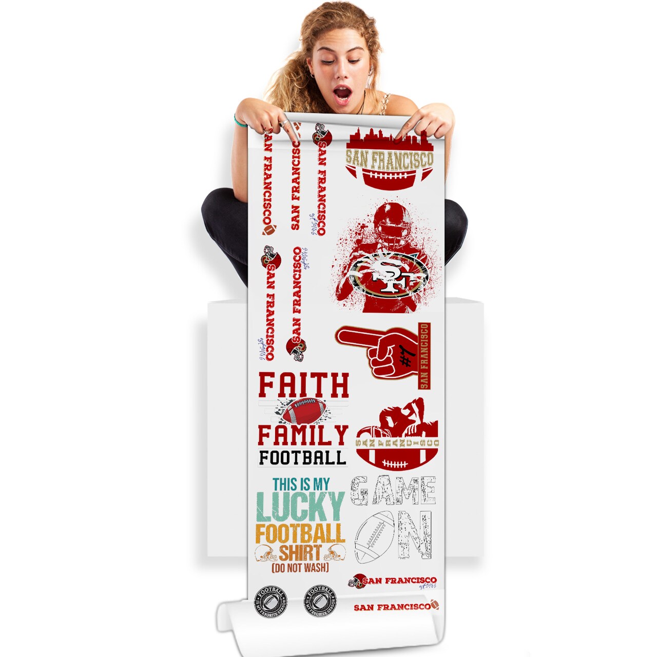 San Francisco Football DTF Transfer 22x60 Direct-to-Film Gang Sheets